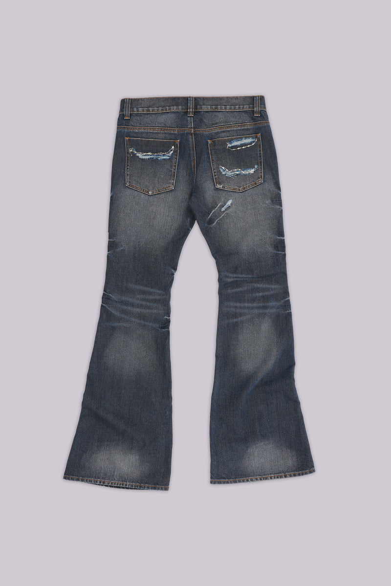 Cross Chain Blue Drift Jeans