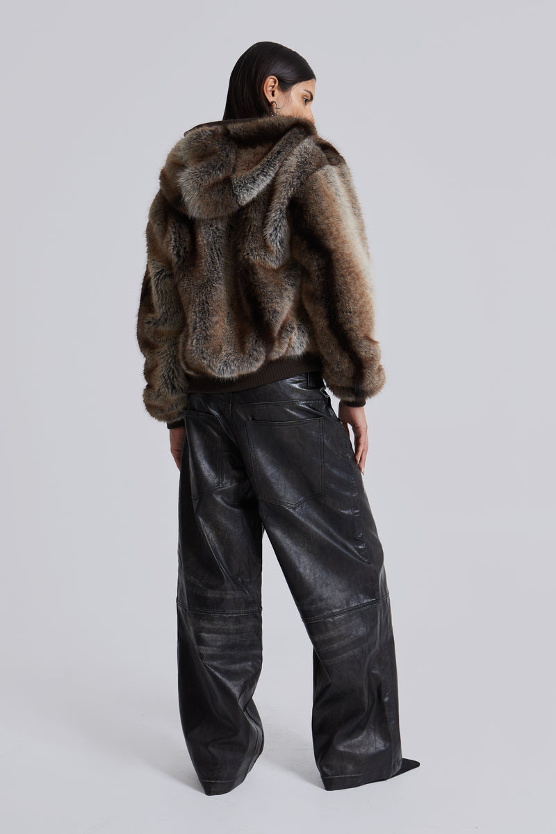 Bear Faux Fur Hooded Jacket | Jaded London