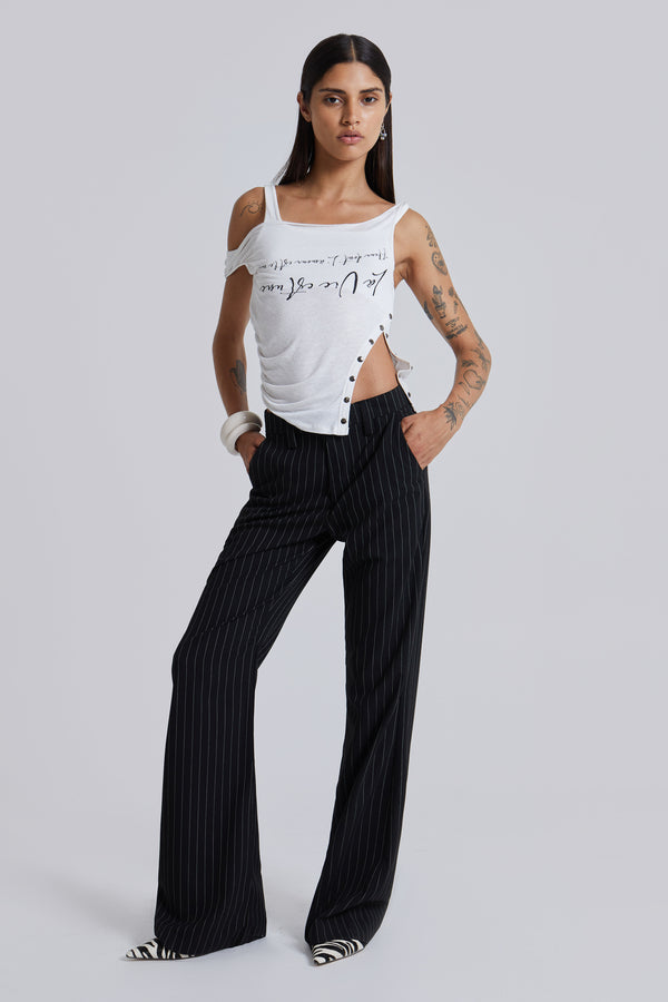 Stacked Bootcut Suit Pants