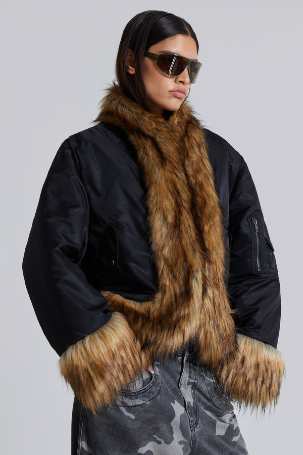 Evren Faux Fur Bomber Jacket