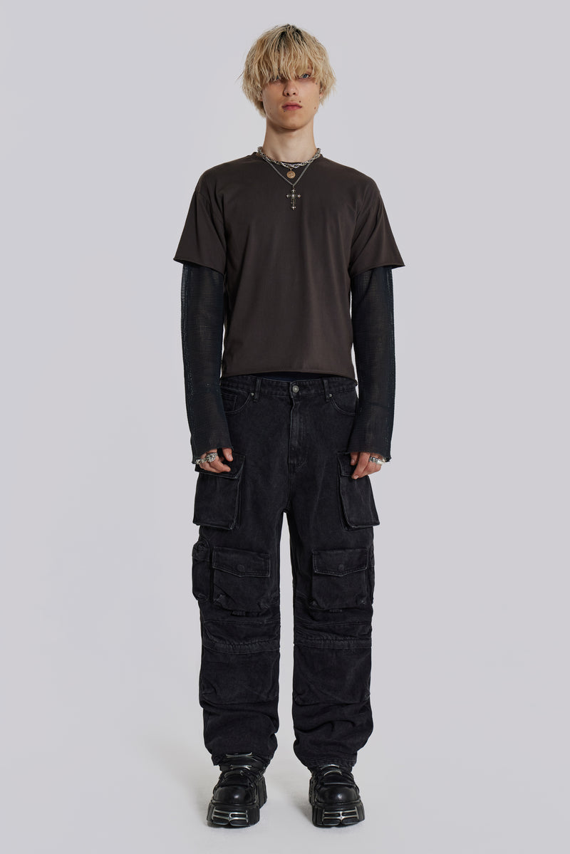 Black Cargo Relaxed Fit Jeans