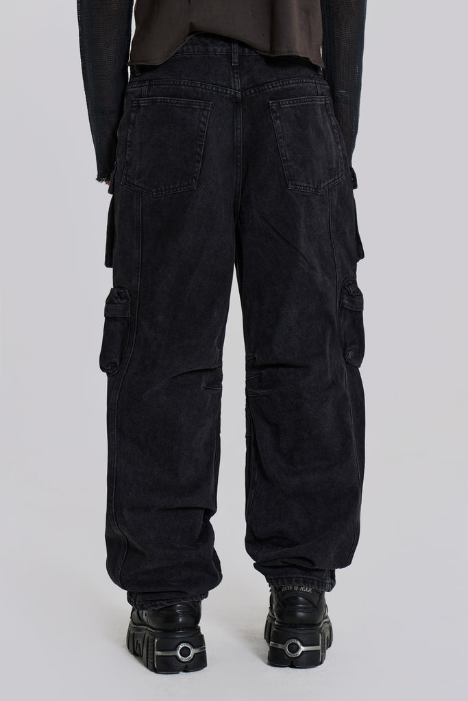 Black Cargo Relaxed Fit Jeans Jaded London