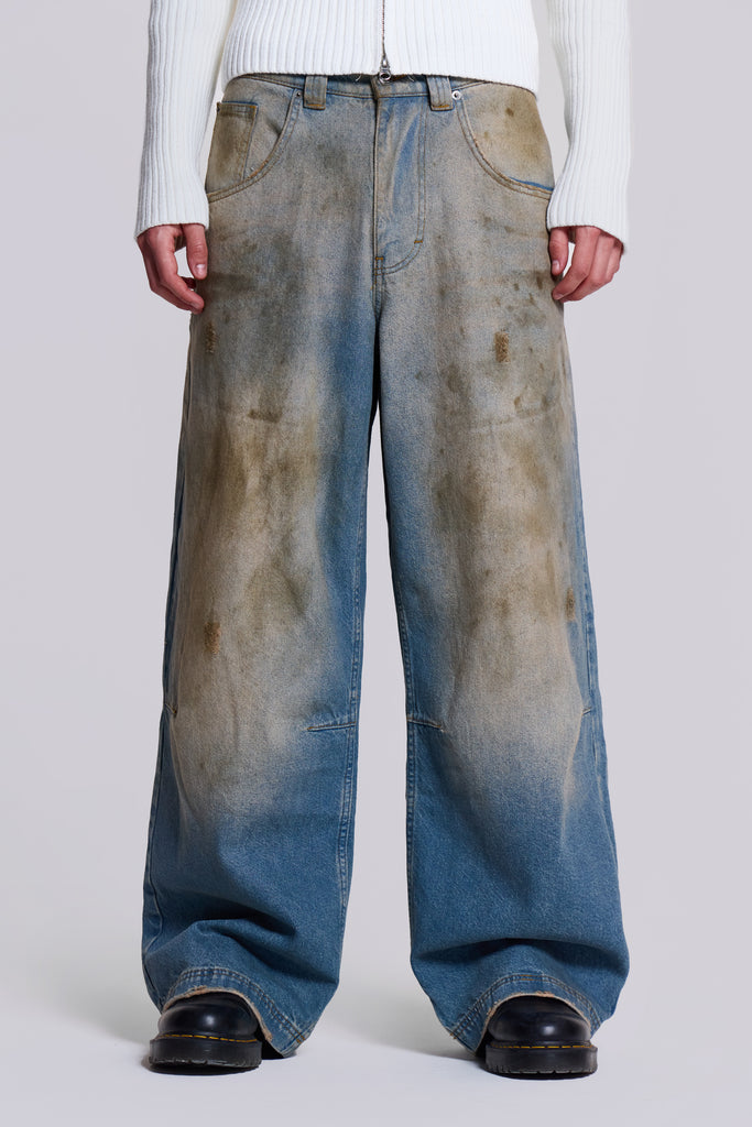 Dirty White Colossus Baggy Jeans