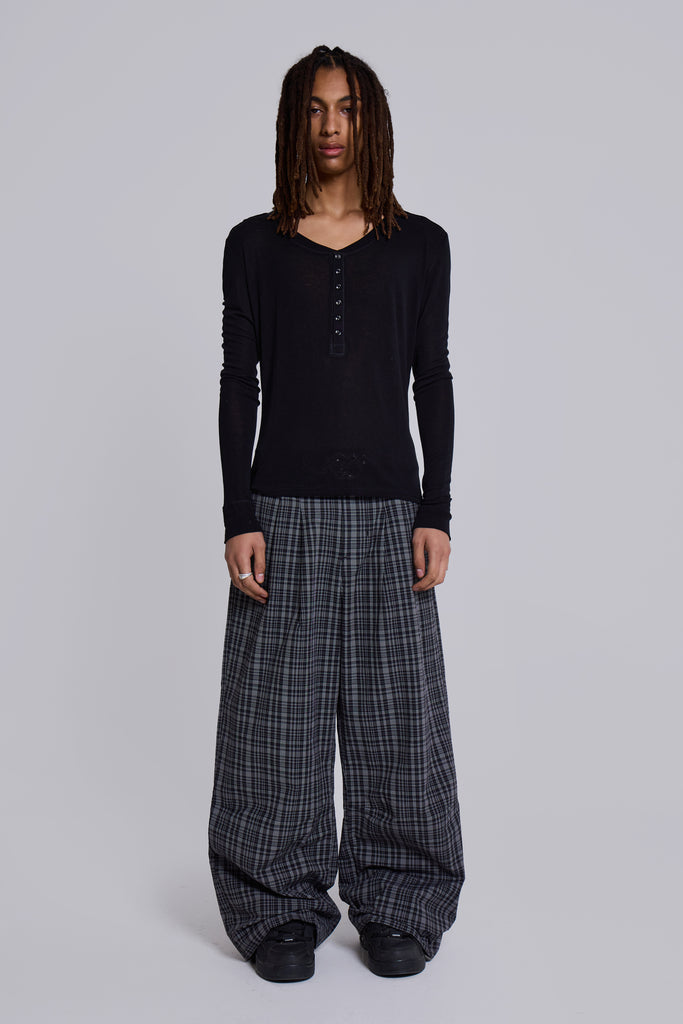 Black Check Goliath Suit Trousers