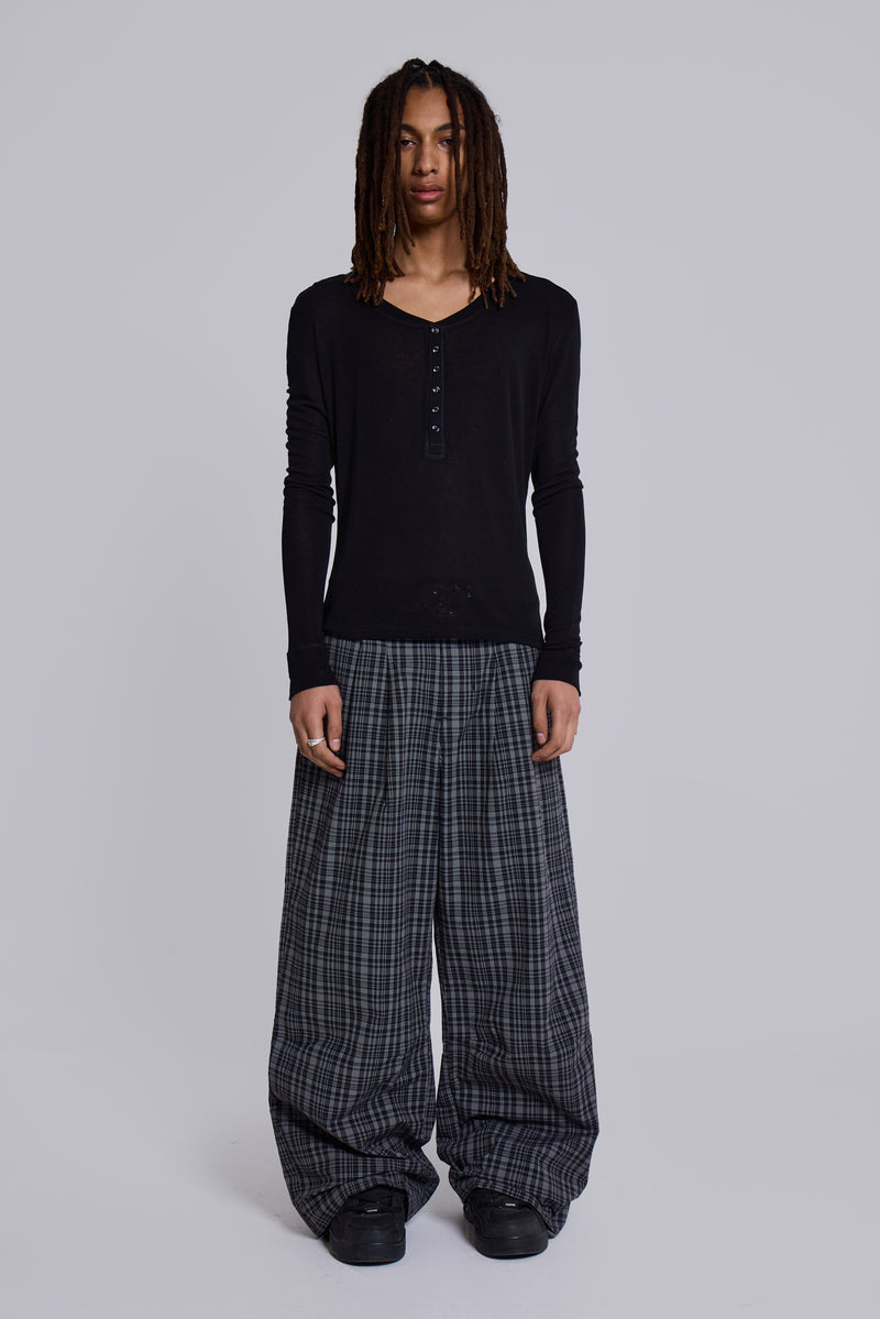 Black Check Goliath Suit Trousers