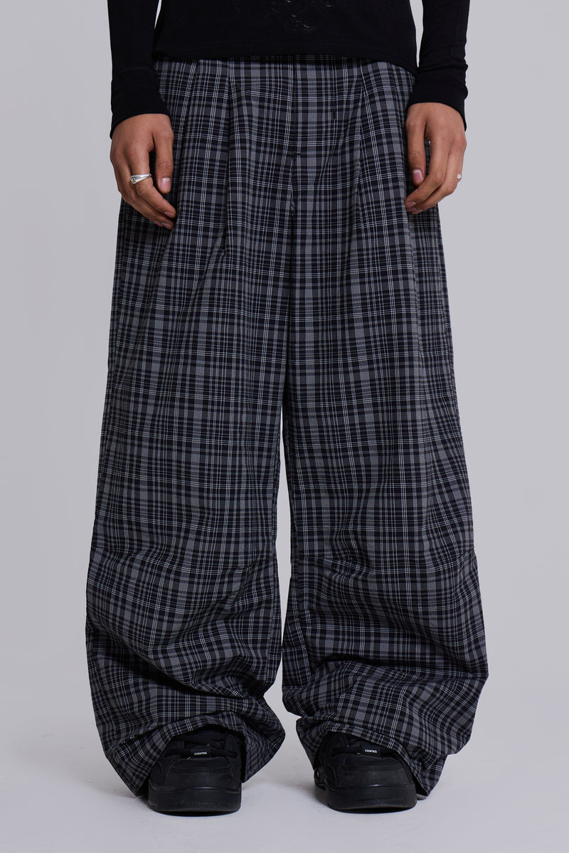 Black Check Goliath Suit Trousers