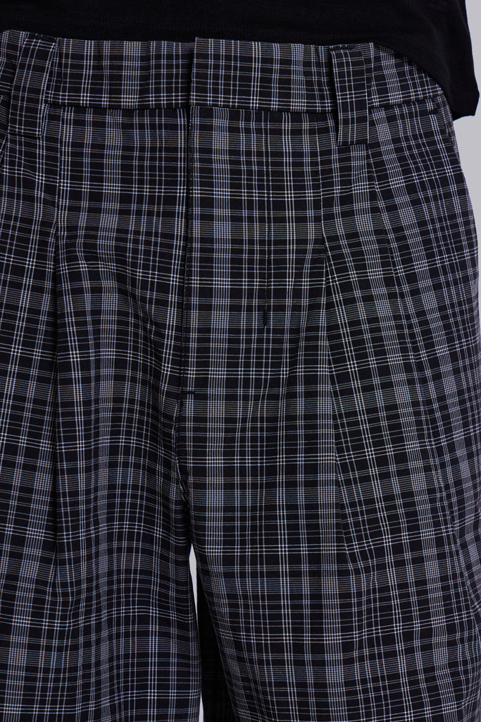 Black Check Goliath Suit Trousers