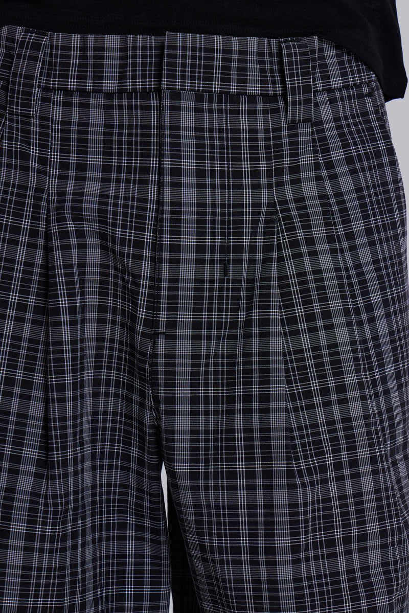 Black Check Goliath Suit Trousers