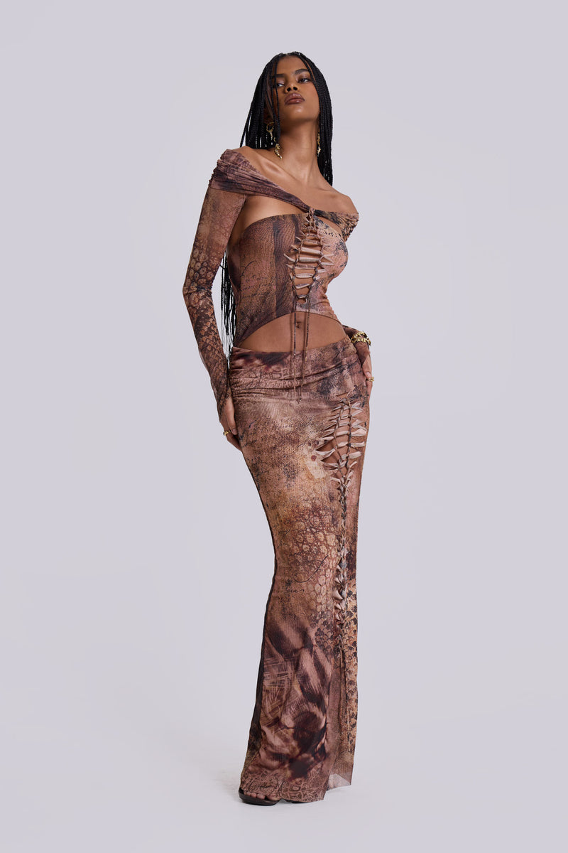 dahna macrame mesh maxi dress Jaded London Dahna Macram Mesh Maxi Dress