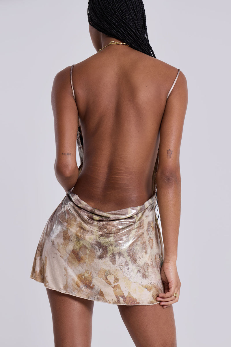 leopard metallic mirage mini dress jaded london Shop Leopard Metallic Mirage Mini Dress | Jaded London