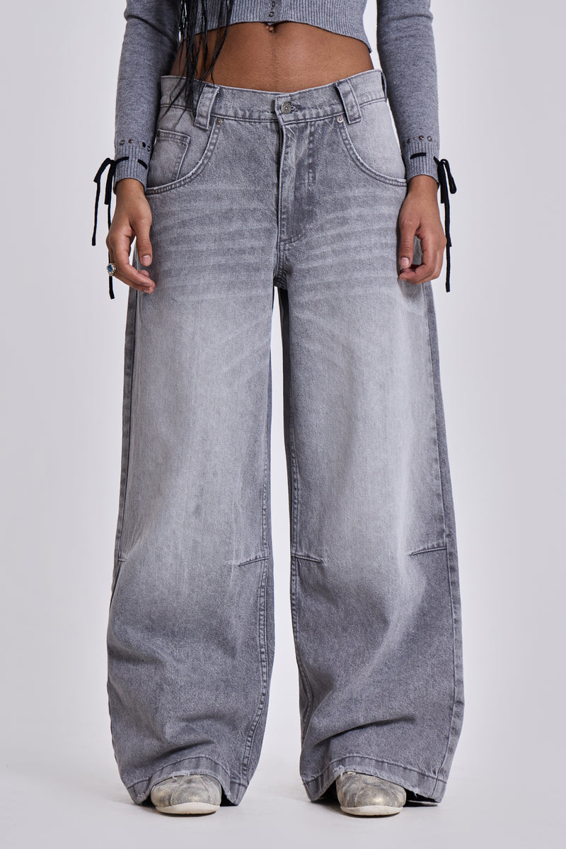 Shop Washed Grey Colossus Jeans | Jaded London | Clothing