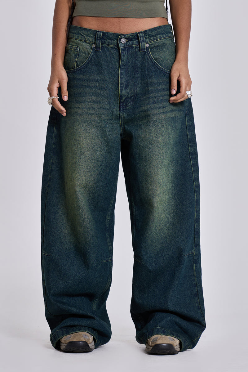 Blue Sandblast Wash Colossus Jeans | Jaded London