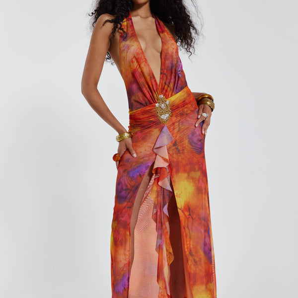 Fatale Maxi Dress in Sunrose