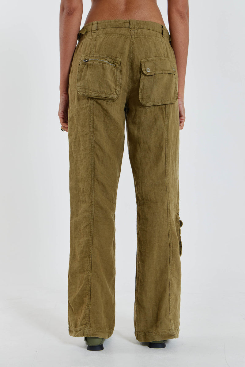 Devon Linen Cargo Trousers