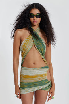 Avani Halterneck Wrap Over Mini Dress – view 1