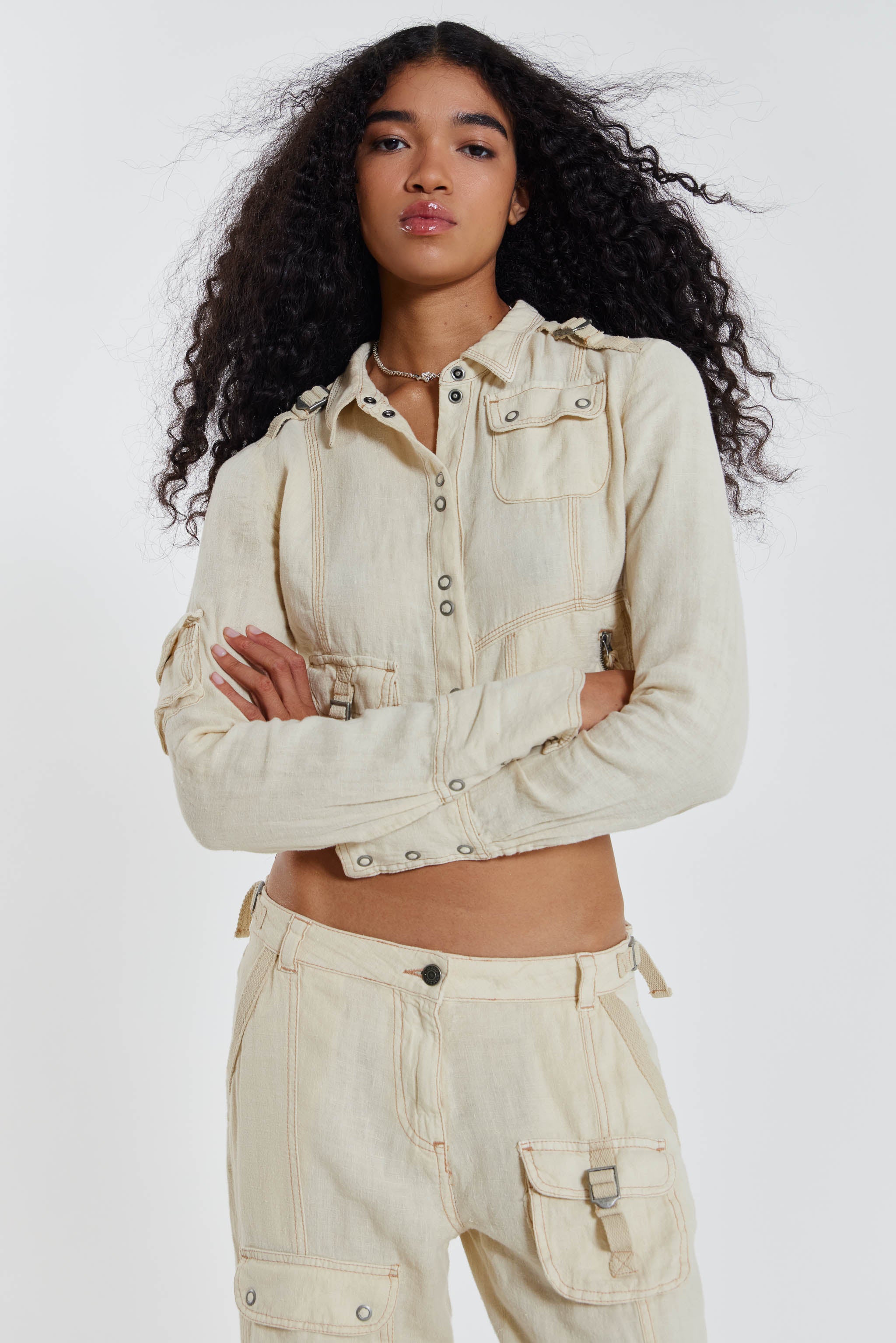 Santal Linen Cargo Shirt