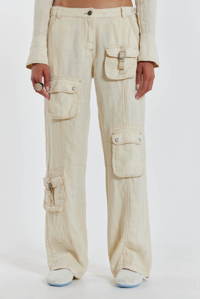 Santal Linen Cargo Trousers