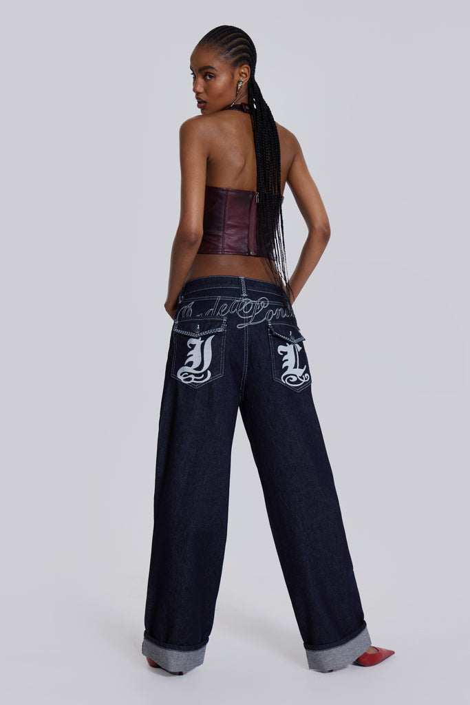 Sonic Embroidered Baggy Jeans