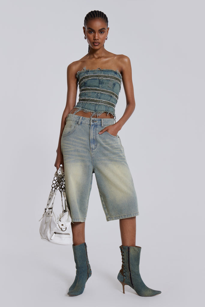 Shop Sub-Rosa Denim Corset Top | Jaded London | Clothing