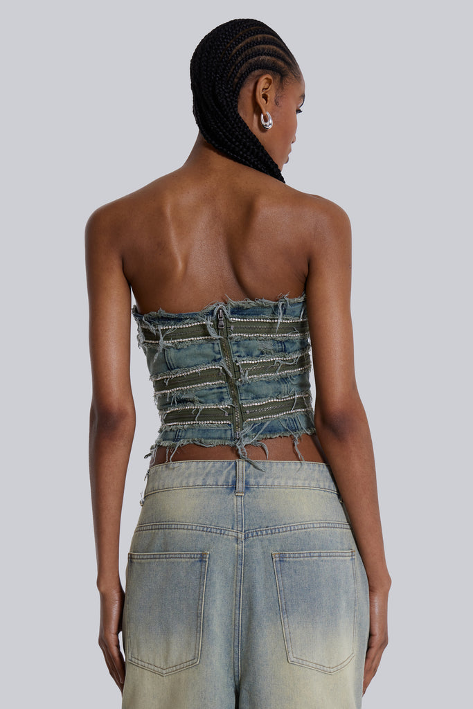 Shop Sub-Rosa Denim Corset Top | Jaded London | Clothing