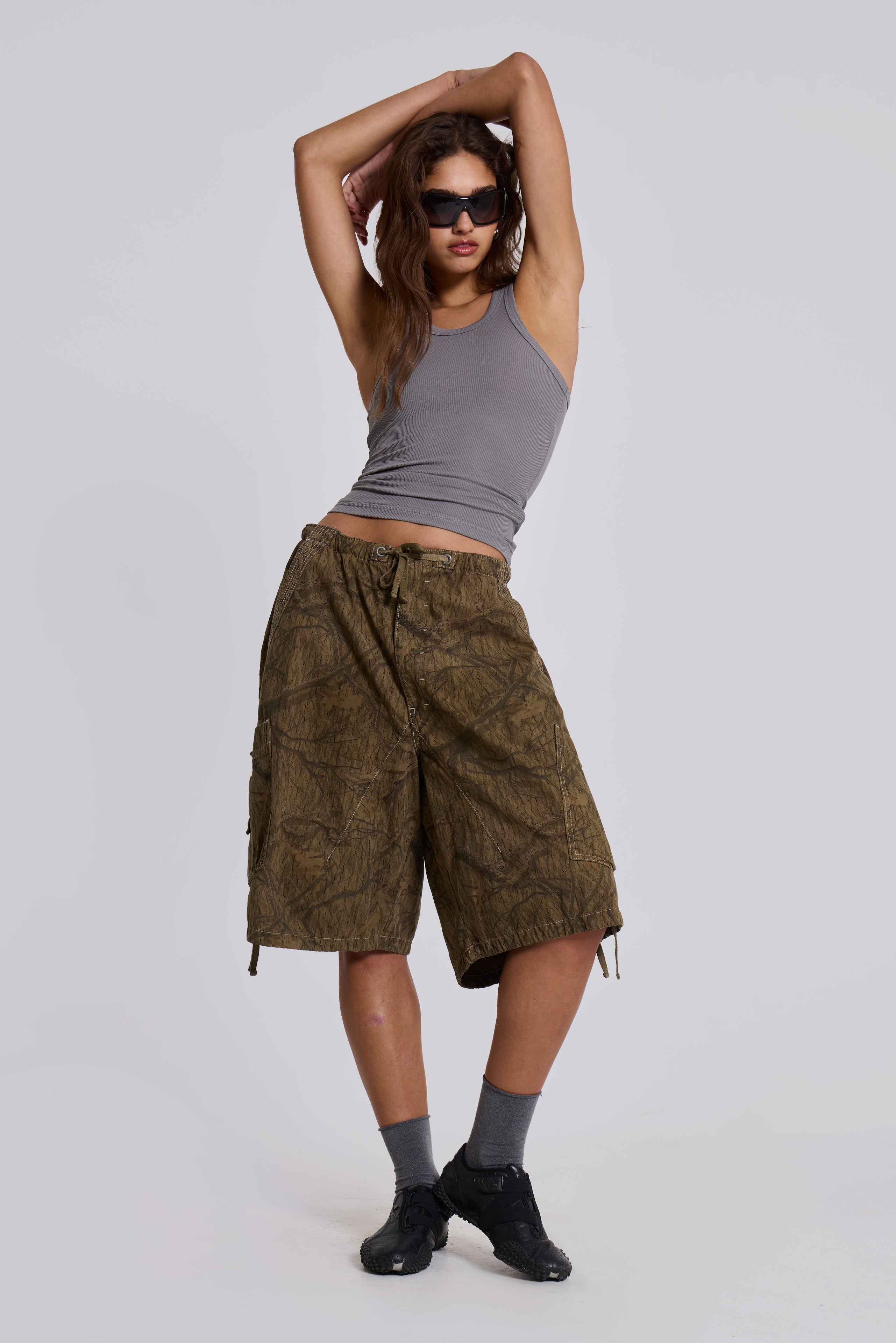 Forest Camo Parachute Shorts