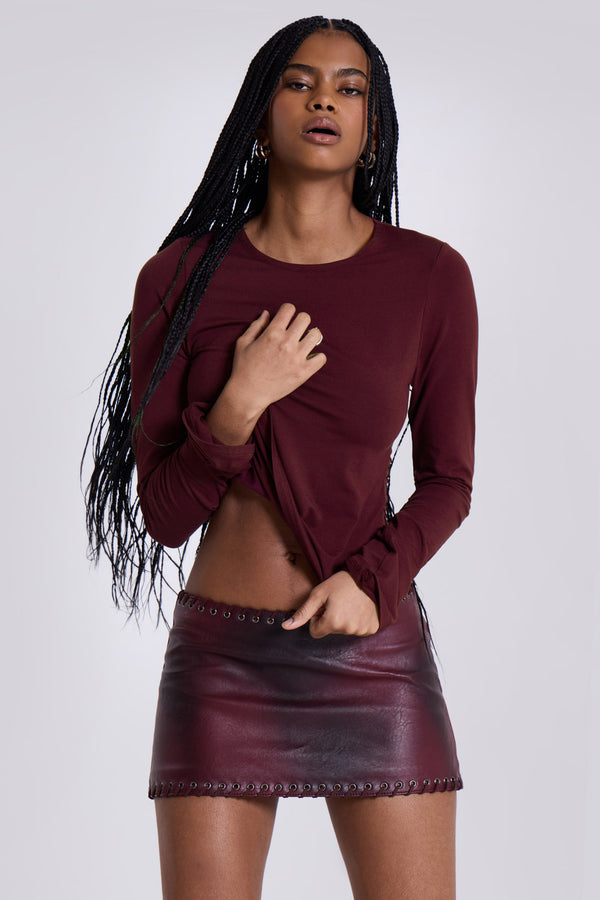 Burgundy Mist Long Sleeve Top