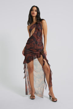 Athena One Shoulder Draped Maxi Dress – view 1
