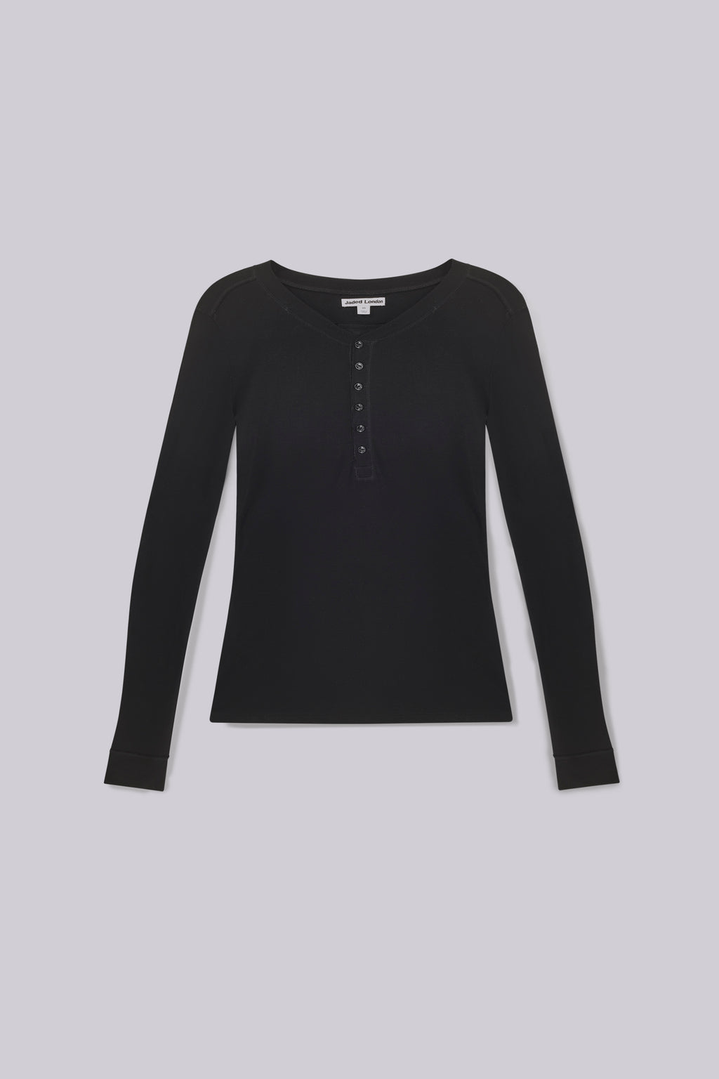 Black Haze Henley Long Sleeve Tee | Jaded London | Clothing
