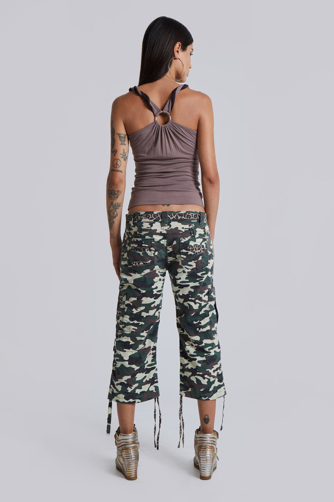 Stella Camo Leopard Cargo Capri Trousers