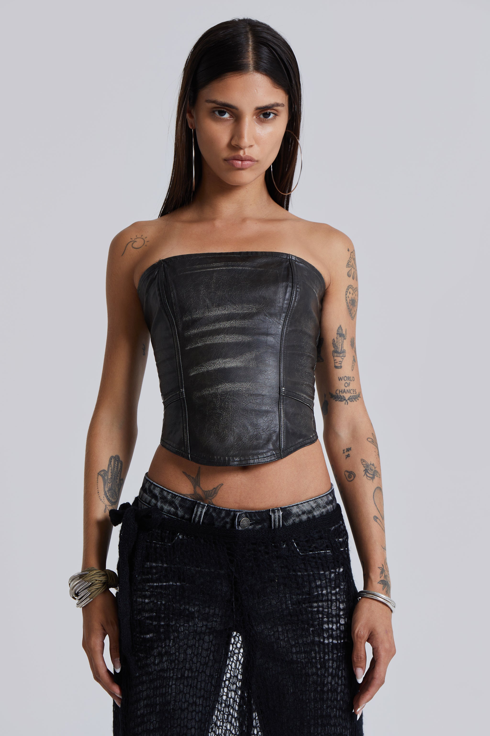 Ash Faux Leather Corset