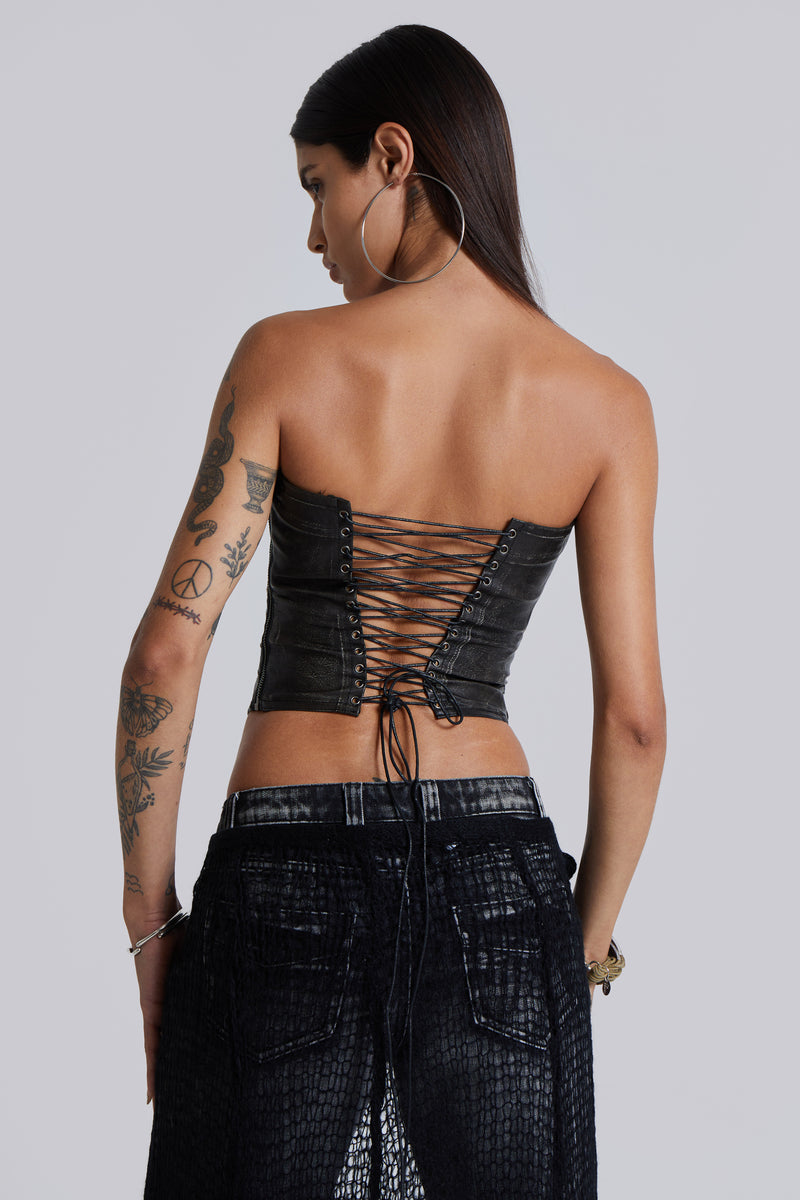 Ash Faux Leather Corset