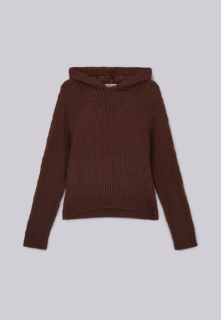 Open Gauge Knit Hoodie