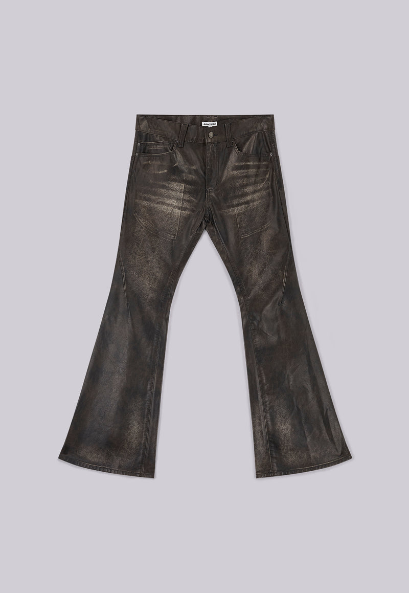 Washed Black PU Drift Jeans