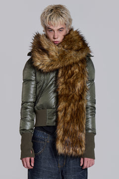 Blonde Cara Faux Fur Scarf - ONE SIZE / Brown