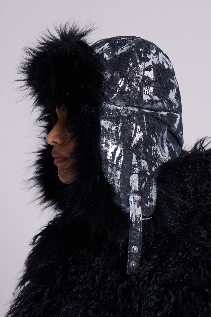 Gunmetal Denim Trapper Hat