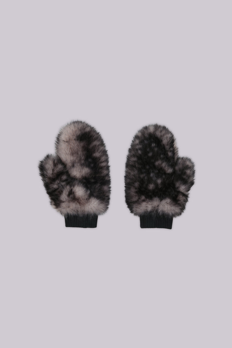 Biome Faux Fur Mittens Jaded London
