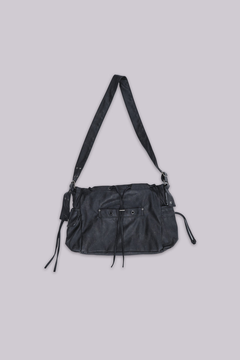 Faux Leather Utility Satchel