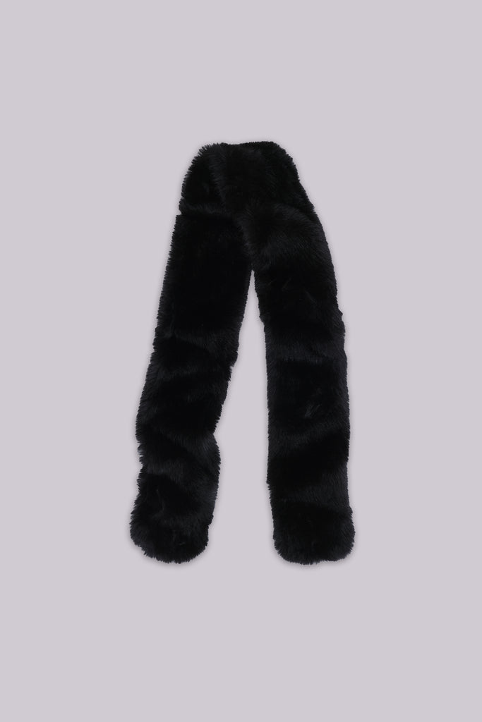 Black Cara Faux Fur Scarf