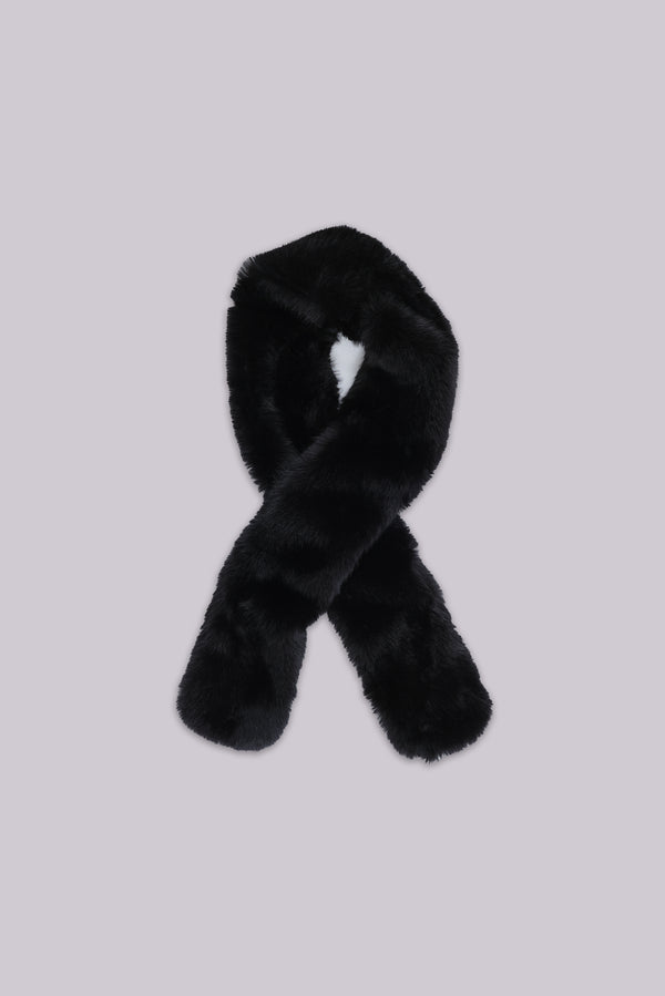 Black Cara Faux Fur Scarf