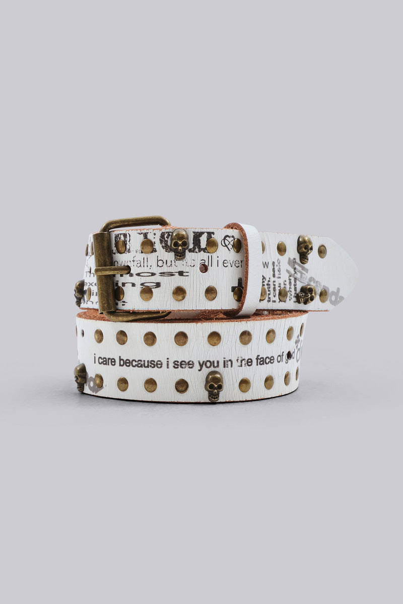 Divinity Studded White Belt | Jaded London | Accessories