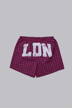 Red Check LDN Boxer - S/M / Red