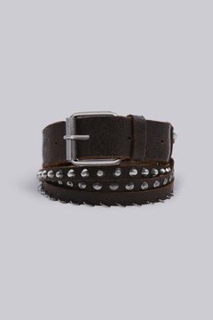 Leather Triad Belt - ONE SIZE / Brown