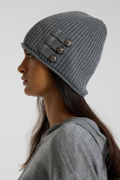 Drummer Slouchy Knit Beanie - ONE SIZE / Grey