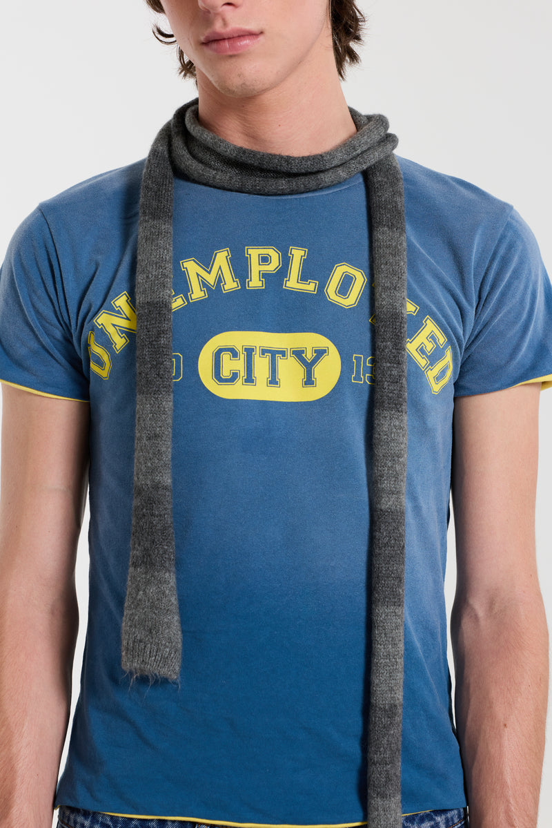 Stripe Knit Skinny Scarf