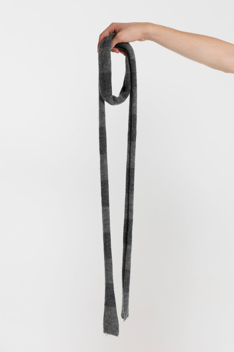 Stripe Knit Skinny Scarf