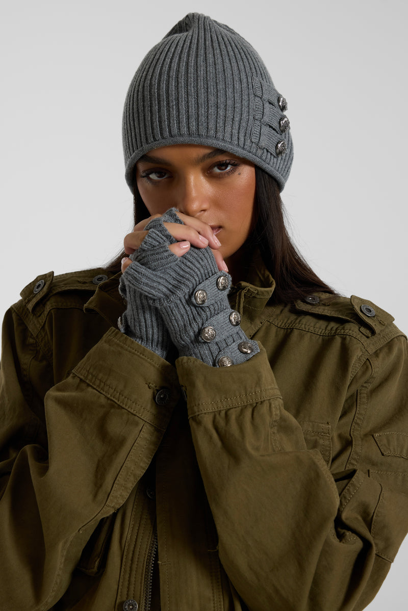 Grey Drummer Fingerless Gloves