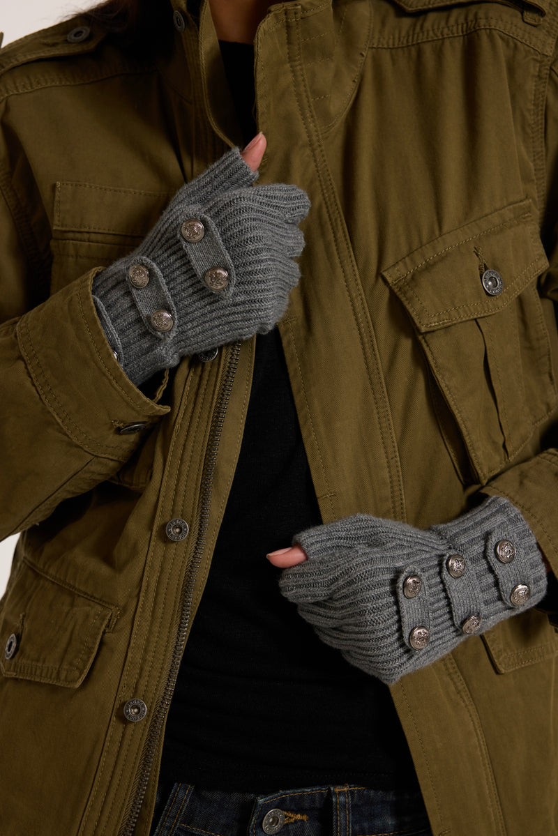 Grey Drummer Fingerless Gloves