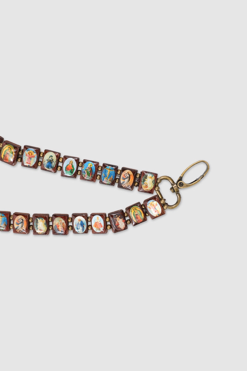 Prayer Wooden Bead Wallet Chain