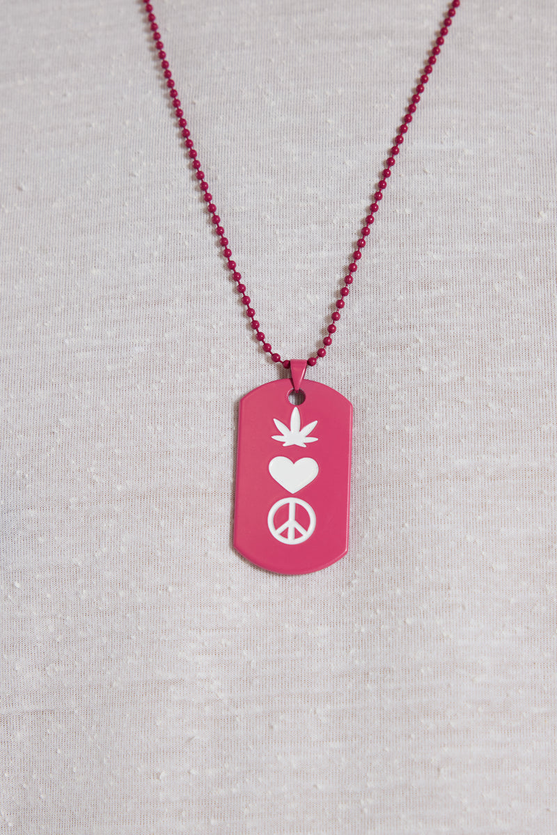 Peace Dog Tag Necklace