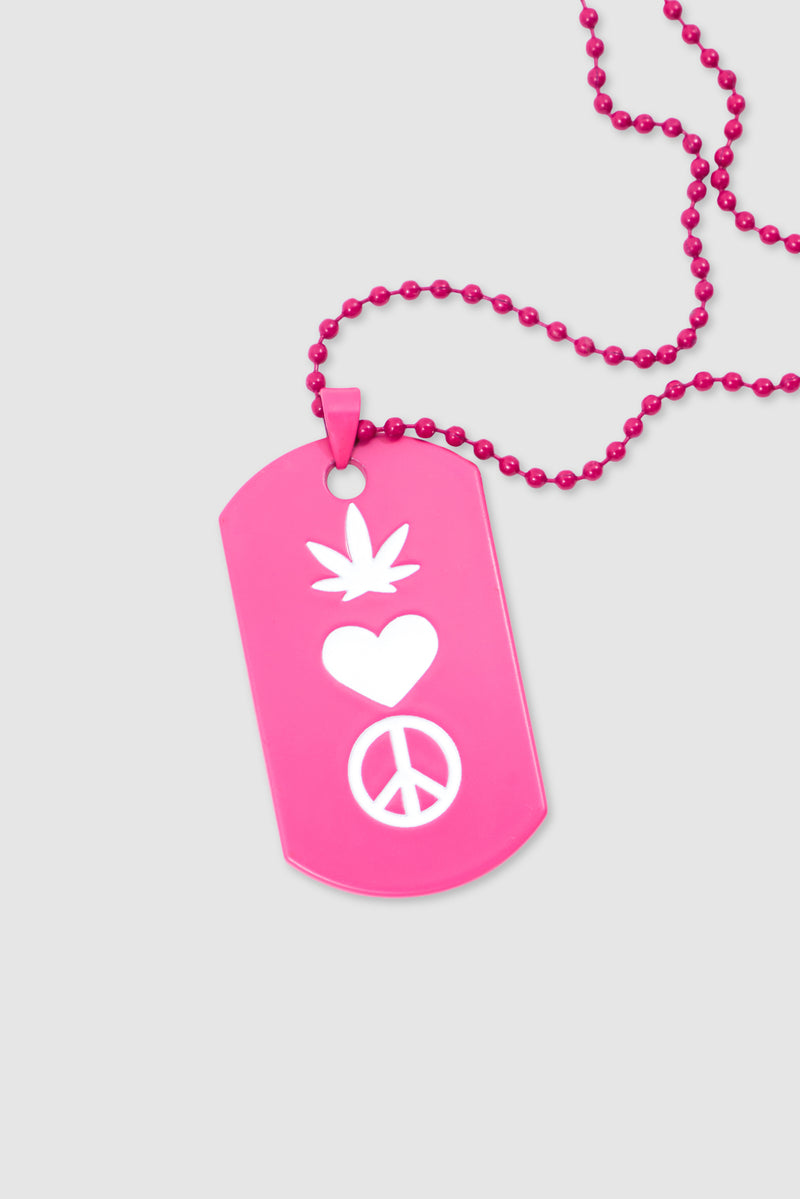 Peace Dog Tag Necklace